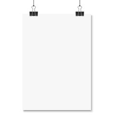 white paper with binder clips
