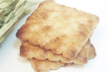 biscuits and rice spike isolated on withe background