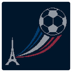 Football or soccer France Euro 2016. Icon design.