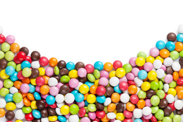 Fototapeta na wymiar Colorful candies frame