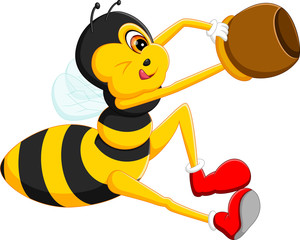 illustration of cute bee cartoon