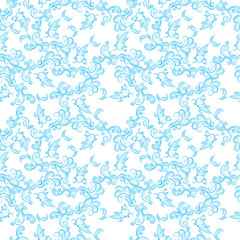 Koi chinese carp seamless pattern. Vector blue background with fish