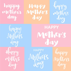 Happy mother's day pastel lettering set.