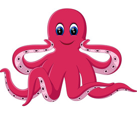 illustration of cute octopus cartoon