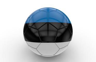 Fototapeta premium Soccer ball with Estonia flag; 3d rendering