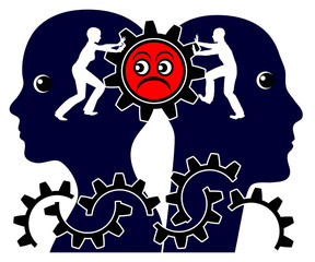 Marital Lose Lose Situation. Concept sign of a mindless and ongoing quarrel between husband and wife