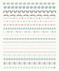 Vector Hand Drawn Balck Pattern Brushes, Line Borders