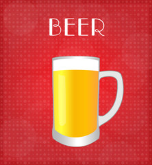 Drinks List Beer with Red Background EPS10