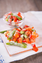 frozen vegetables in studio