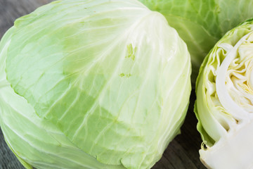 Fototapeta premium Fresh, organic green cabbage.