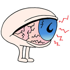 Dry eye cartoon character