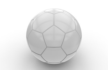 White soccer ball; 3d rendering