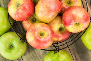 Assorted farm organic apples.