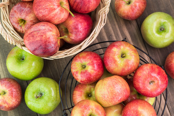 Assorted farm organic apples.