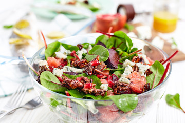 Beautiful beet and spinach Salad
