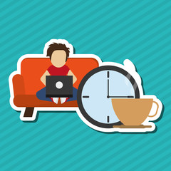 Illustration design of resting, editable vecctor