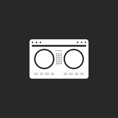Dj mixer station sign simple icon on background