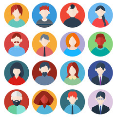 set of flat design avatars