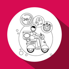 Graphic design of delivery , editable vecctor