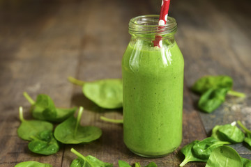 Fresh homemade spinach smoothie.