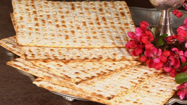 Pesach matzo passover with wine and matzoh jewish passover bread
