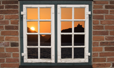 The window on the sunset