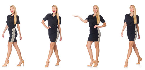 Composite photo of woman in various poses