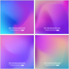 Abstract Creative concept vector multicolored blurred background set. For Web and Mobile Applications, art illustration template design, business infographic and social media, modern decoration