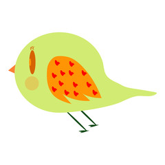 Isolated funny and colorful bird cartoon. Single bird clip art for preschool children books - Eps10 Vector graphics and illustration