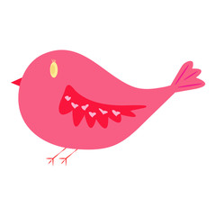 Isolated funny and colorful bird cartoon. Single bird clip art for preschool children books - Eps10 Vector graphics and illustration