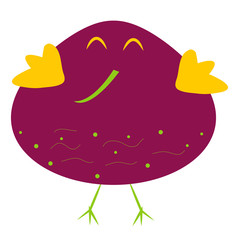 Isolated funny and colorful bird cartoon. Single bird clip art for preschool children books - Eps10 Vector graphics and illustration