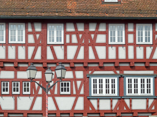 Fassade von historischem Fachwerkhaus