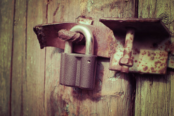 retro old metal lock
