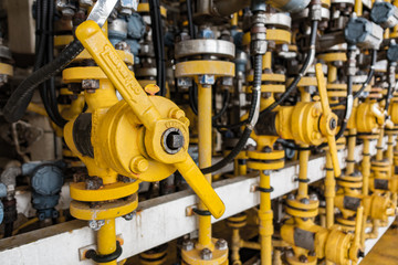 Valves manual in the process. Production process used manual valve to control the system