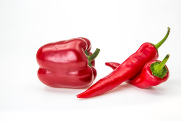 red pepper paprika isolated on white background