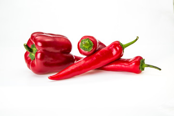 red pepper paprika isolated on white background
