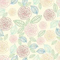 hand drawn floral seamless pattern