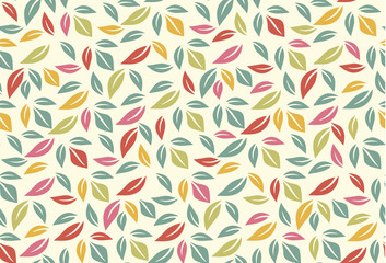 Colorful leaf seamless pattern