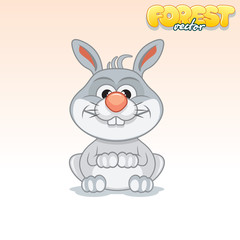 Cute Cartoon Little Rabbit. Funny Vector Animal