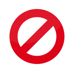 Flat icon prohibition. No allowed sign. Vector illustration.