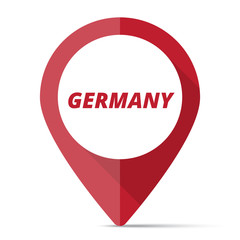 Red Germany map pin pointer concept