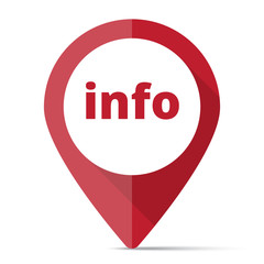Red Info map pin pointer concept
