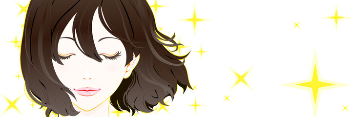 美容 /キラキラ / 目を閉じる