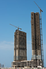 Fototapeta na wymiar Abu Dhabi new district with skyscrapers construction