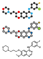 Gefinitib cancer drug molecule.