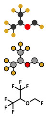 Sevoflurane inhalational anesthetic molecule.