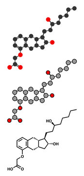 Treprostinil pulmonary arterial hypertension drug molecule. 