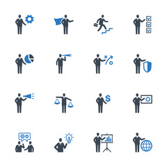 Fototapeta na wymiar Business Management Icons Set 2 - Blue Series