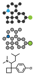 Sibutramine obesity drug molecule.