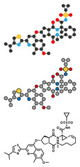 Simeprevir hepatitis C virus (HCV) drug molecule.